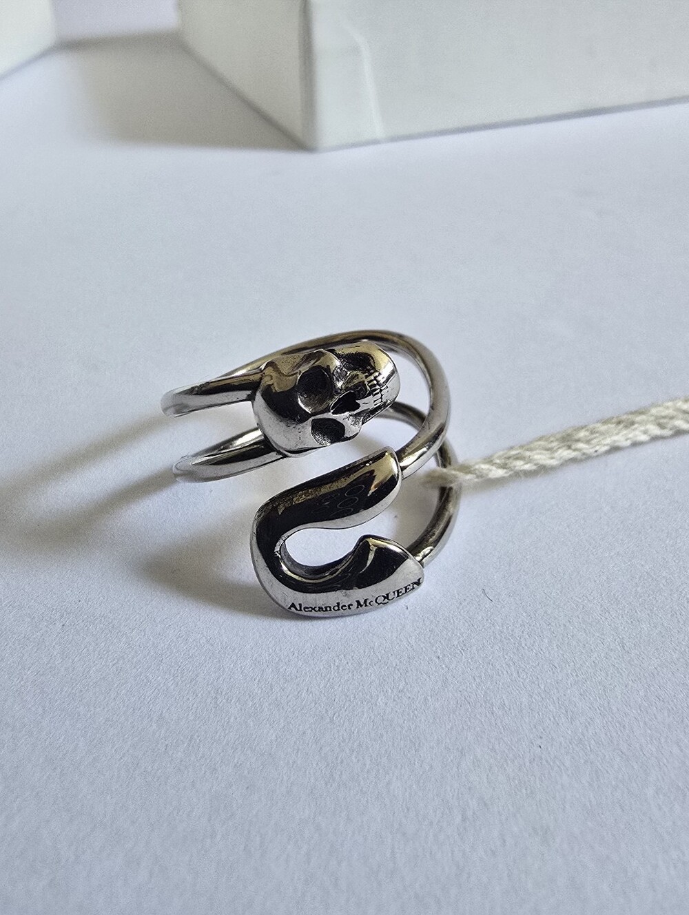 Alexander McQueen Pin Ring Silver Size IT 17 - Picture 6 of 6